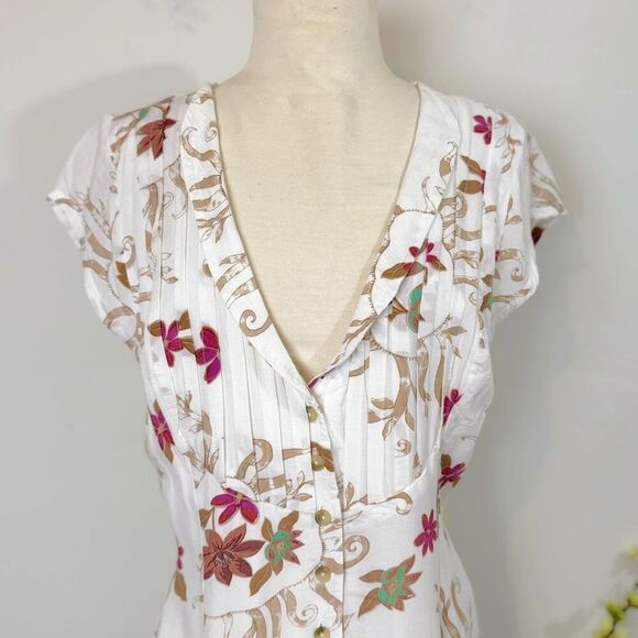 FREE PEOPLE Rosemary Printed Midi Dress | medium | western prairie - Picture 2 of 12